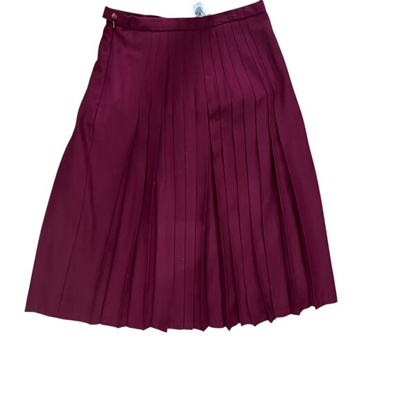 Lairds Of Scotland Vintage Wool Pleated Cranberry Skirt Women's Size Medium - Picture 12 of 13